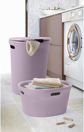 Laundry Basket with lid - light Pink